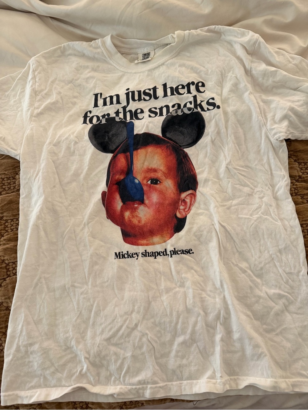 Disney White Short Sleeve Tee with Retro Snack Graphic
